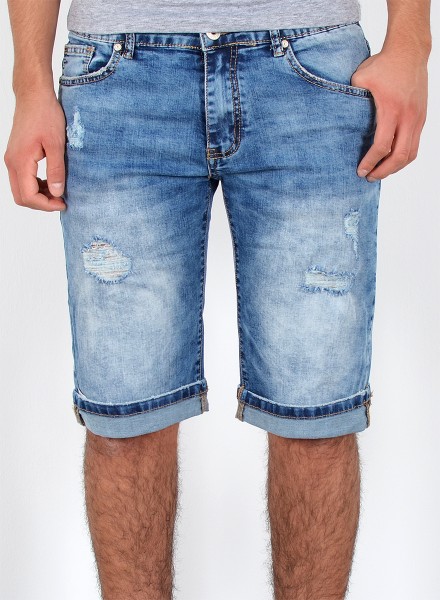 Herren Jeans kurze Shorts Destroyed Look bis Übergröße
