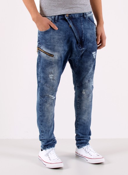 Herren Baggy Jeans mit Zipper