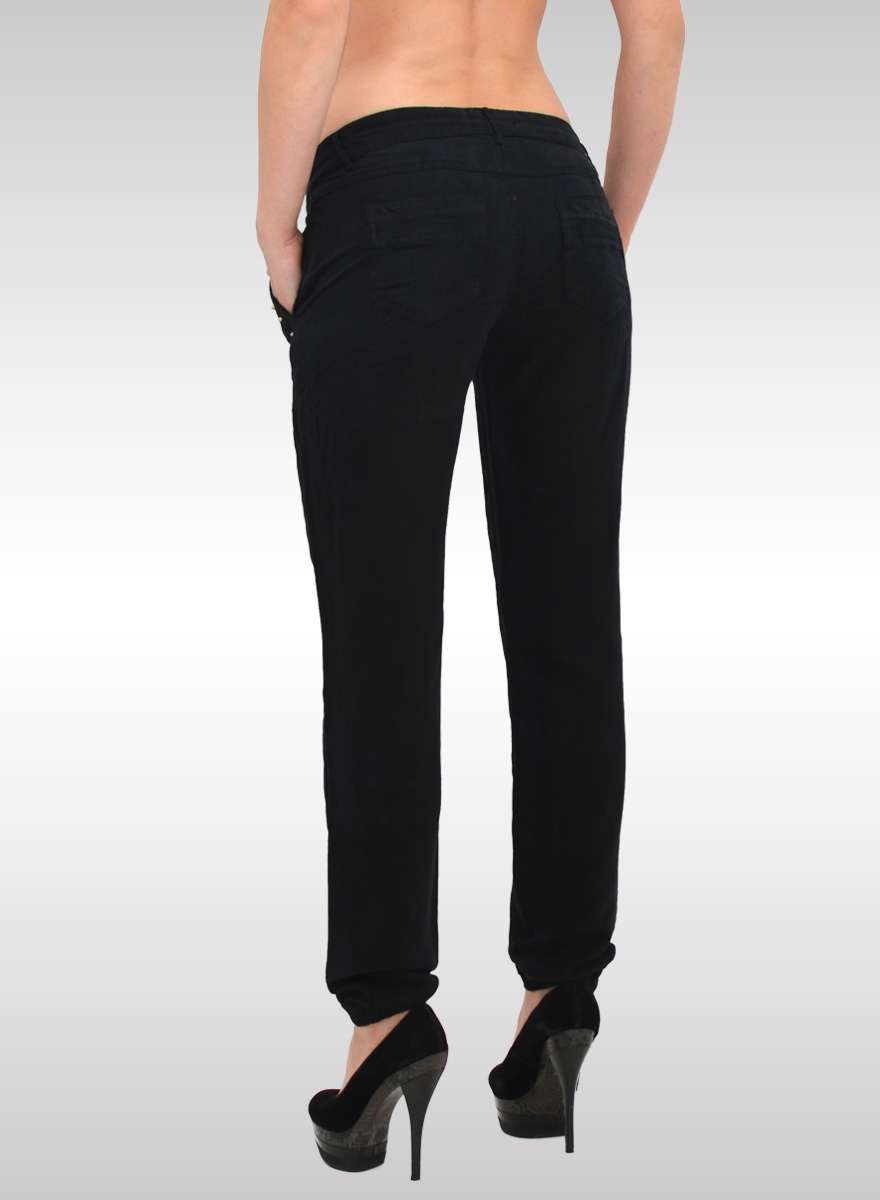 Leinenhose Damen Baggy - Leichte Sommerhose Mit Kordelzug Und Taschen