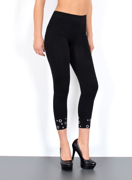 Damen Capri Leggings mit Ringen