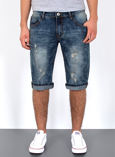 Herren Jeans kurze Shorts Destroyed Look große Größen