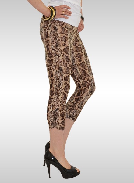 Damen Capri Leggings in Schlangenoptik