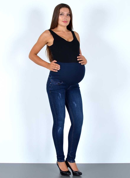 Damen Jeans Skinny Umstandsjeans Maternity Hose mit Risse