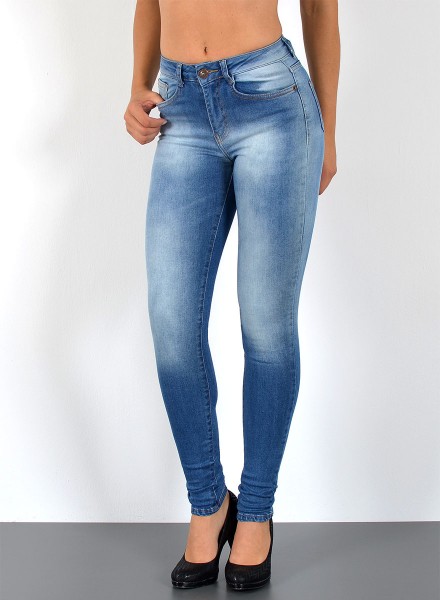 Damen Skinny Hochbund Jeans bis Übergröße