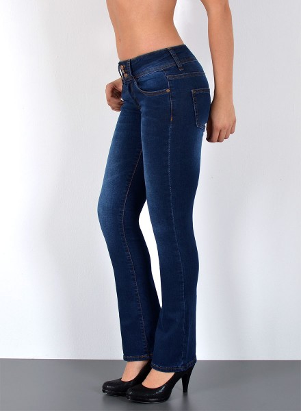 Damen Bootcut Jeans bis Übergröße in dunkelblau