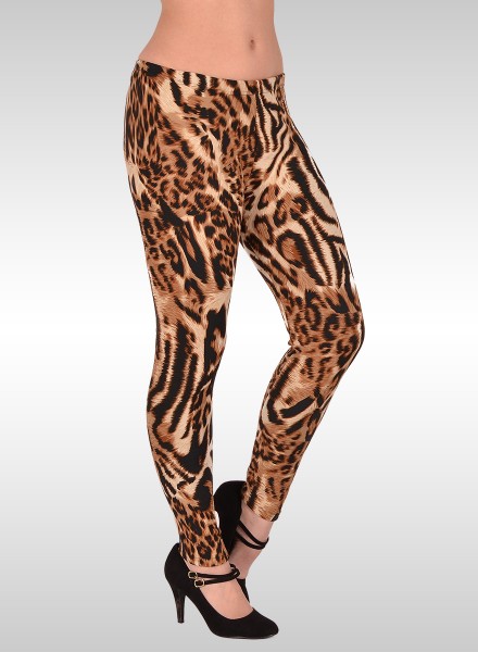 Damen Thermo Leggings Leolook braun