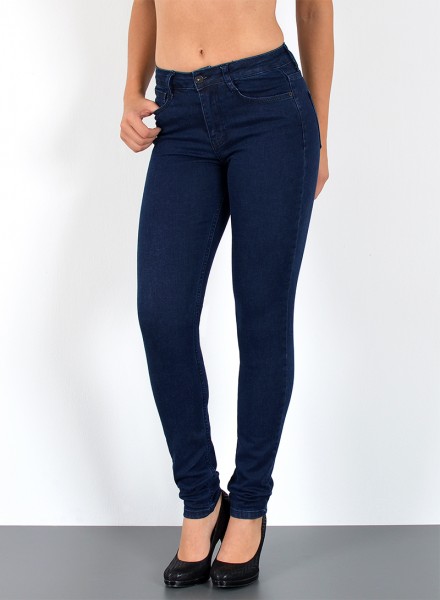 ESRA Damen Hochbund Skinny Jeans große Größen