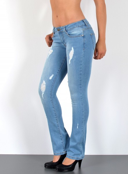Damen Bootcut Jeans mit Risse große Größen