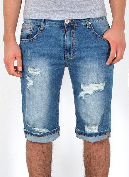 Herren Jeans Shorts Risse bis Übergröße